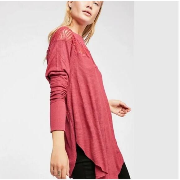 Free People We The Free Spring Valley Pink Tunic Top sz S - Picture 4 of 8